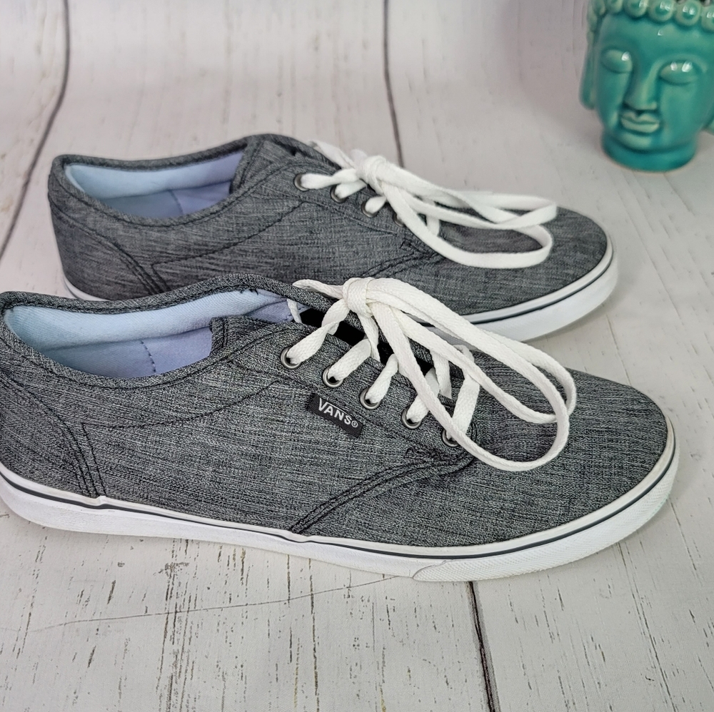 Vans Classic Canvas Gray/White Low Top Skate Casual Shoe Women's Size 6.5 - Picture 3 of 14